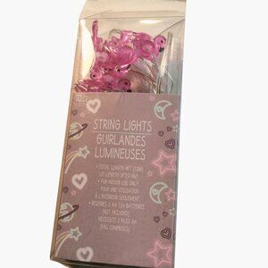 Pink Flamingo String Lights Mini 4Ft Indoor Battery Operated Coastal Tropical